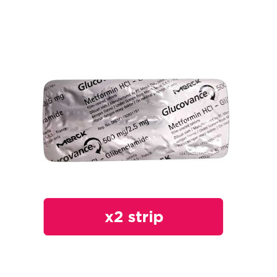 Glucovance 2.5 mg/500 mg 2 Strip (15 Tablet/Strip) - Obat Rutin