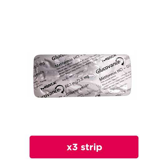 Glucovance 2.5 mg/500 mg 3 Strip (10 Tablet/Strip) - Obat Rutin