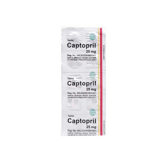 Captopril 25 mg 10 Tablet