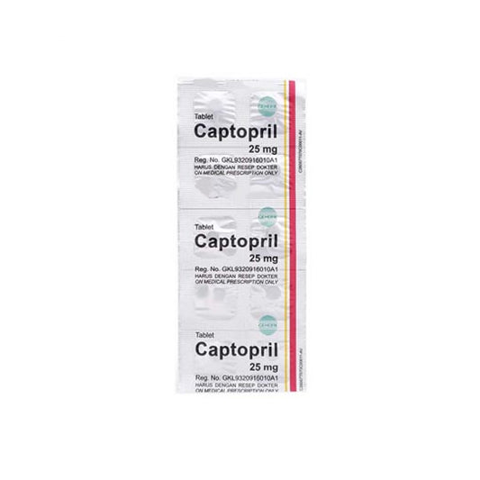 Captopril 25 mg 10 Tablet