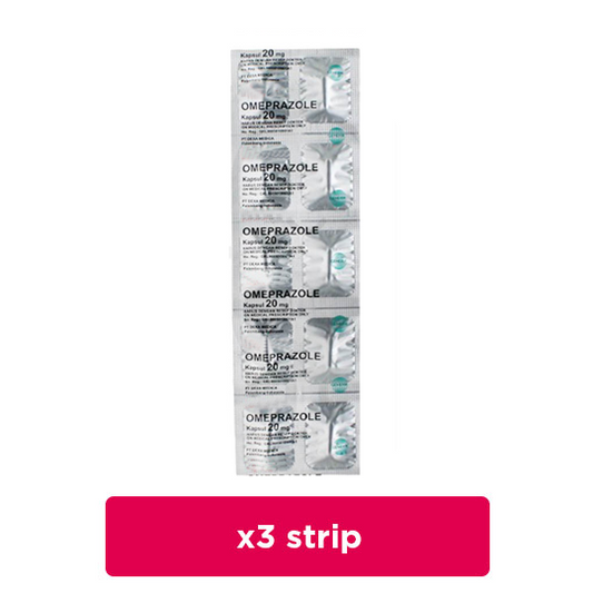 Omeprazole 20 mg 3 Strip(10 Kapsul/Strip)- Hemat Borongan