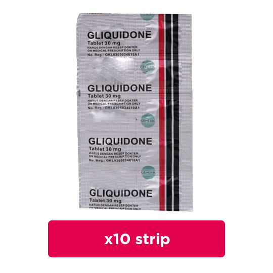 Gliquidone 30 mg 10 Strip (10 Tablet/Strip) - Obat Rutin