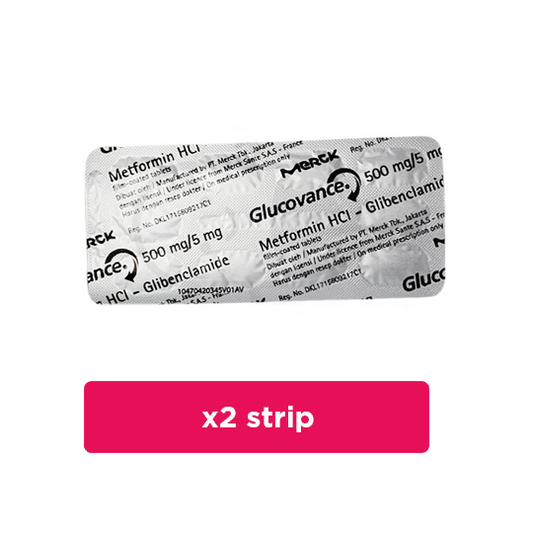 Glucovance 5 mg/500 mg 2 Strip (15 Tablet/Strip) - Obat Rutin