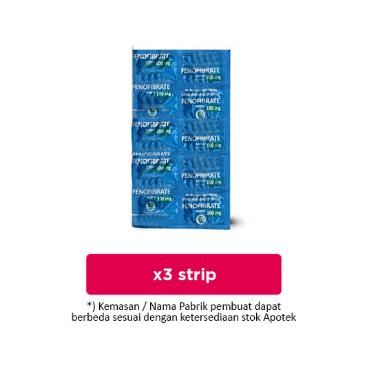 Fenofibrate 100 mg 3 Strip (10 Kapsul/Strip) - Obat Rutin