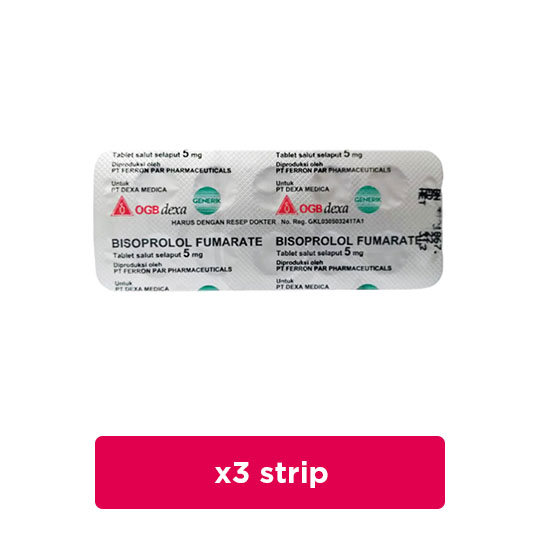 Bisoprolol Dexa 5 mg 3 Strip (10 Tablet/Strip) - Obat Rutin