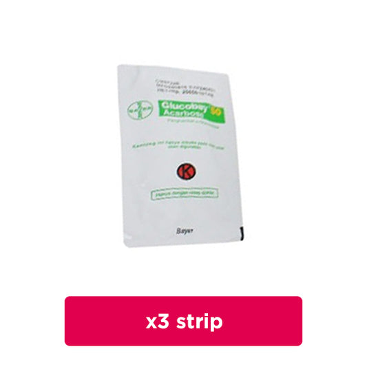 Glucobay 50 mg 3 Strip (10 Tablet/Strip) - Obat Rutin