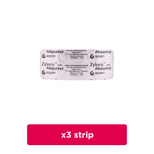 Zyloric 300 mg 3 Strip (10 Tablet/Strip) - Hemat Borongan