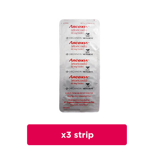 Arcoxia 60 mg 3 Strip (10 Tablet/Strip) - Hemat Borongan