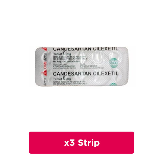 Candesartan Dexa 8 mg 3 Strip (10 Tablet/Strip) - Obat Rutin