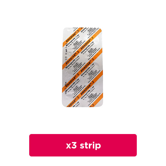 Amadiab 3 mg 3 Strip (10 Kaplet/Strip) - Obat Rutin