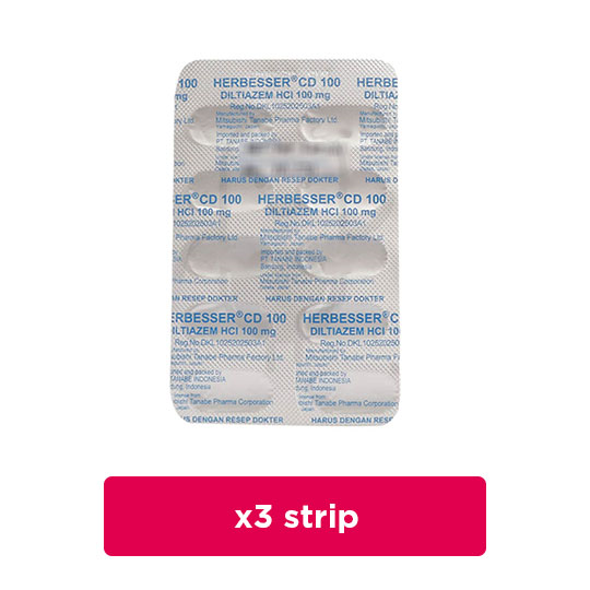 Herbesser CD 100 mg 3 Strip (10 Kapsul/Strip) - Obat Rutin