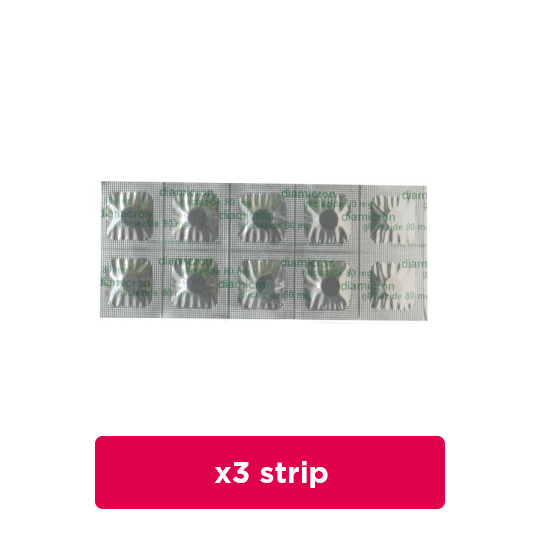 Diamicron 80 mg 3 Strip (10 Tablet/Strip) - Obat Rutin