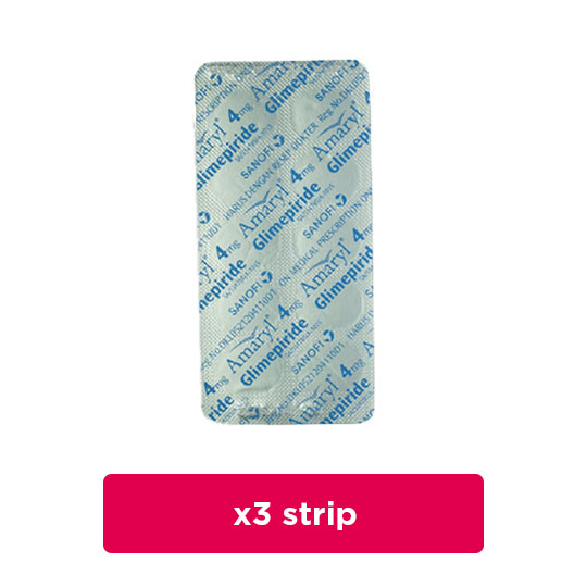 Amaryl 4 mg 3 Strip (10 Tablet/Strip) - Obat Rutin