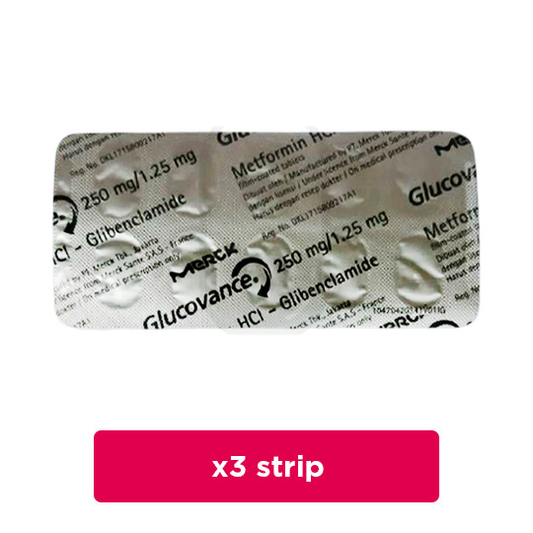 Glucovance 1.25 mg/250 mg 3 Strip (10 Tablet/Strip) - Obat Rutin