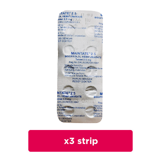 Maintate 2.5 mg 3 Strip (10 Tablet/Strip) - Obat Rutin