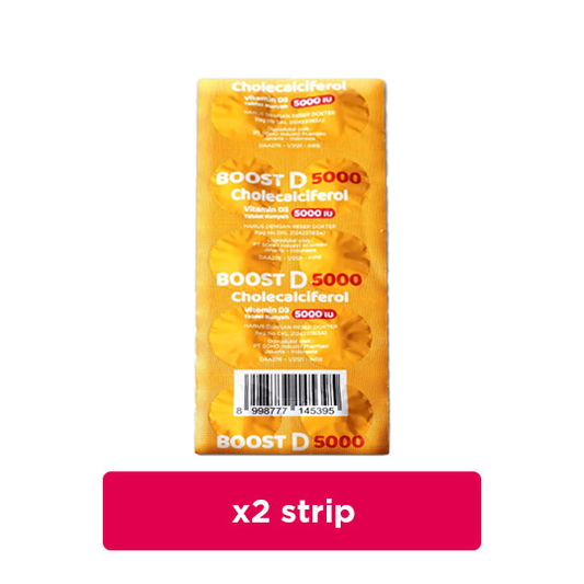 Boost D 5000 IU 2 Strip (10 Tablet/Strip) - Hemat Borongan
