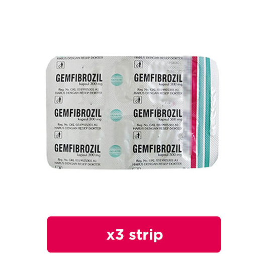 Gemfibrozil 300 mg 3 Strip (10 Kapsul/Strip) - Obat Rutin