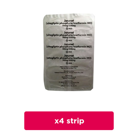 Janumet 50 mg/500 mg 4 Strip (7 Tablet/Strip) - Obat Rutin