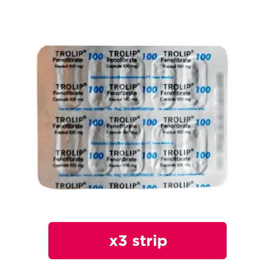 Trolip 100 mg 3 Strip (10 Kapsul/Strip) - Obat Rutin