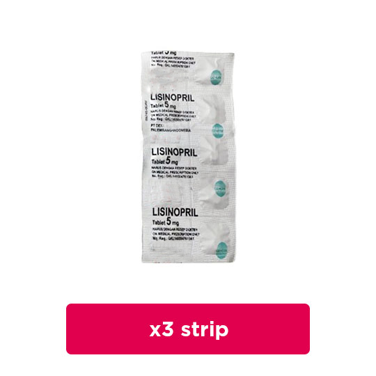 Lisinopril 5 mg 3 Strip (10 Tablet/Strip) - Obat Rutin