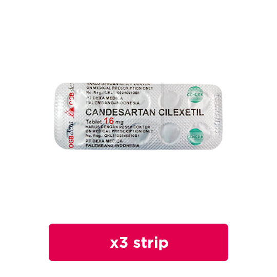 Candesartan Dexa 16 mg 3 Strip (10 Tablet/Strip) - Obat Rutin