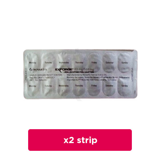 Exforge 10 mg/160 mg 2 Strip (14 Tablet/Strip) - Obat Rutin