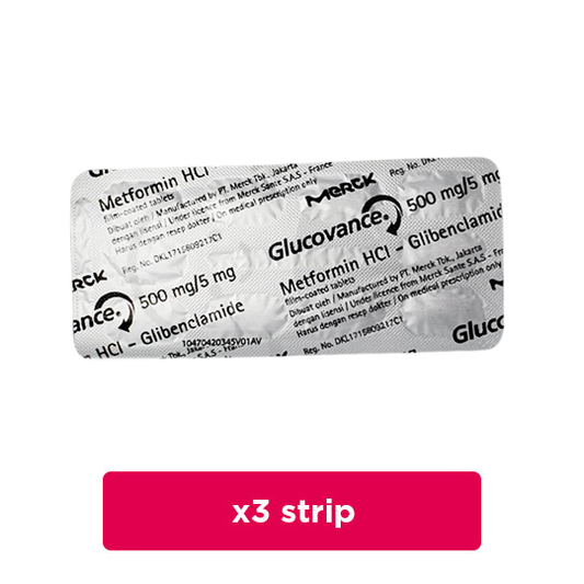 Glucovance 5 mg/500 mg 3 Strip (10 Tablet/Strip) - Obat Rutin