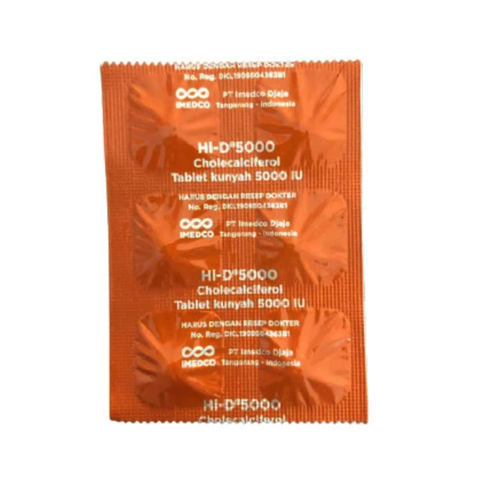 Hi-D 5000 Vitamin D3 6 Tablet Kunyah