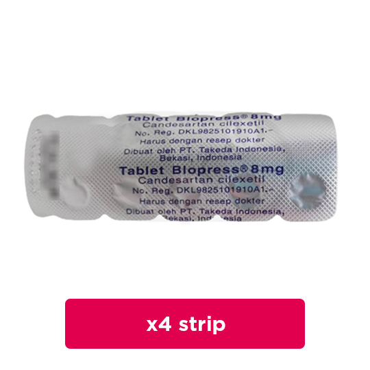 Blopress 8 mg 4 Strip (7 Tablet/Strip) - Obat Rutin