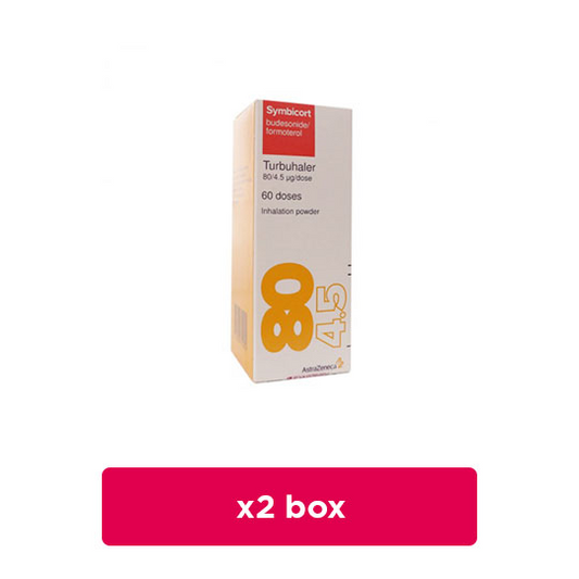 Symbicort 80 mcg/4.5 mcg 60 Dosis 2 Box (1 Turbuhaler/Box) - Obat Rutin