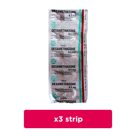 Dexamethasone 0.5 mg 3 Strip (10 Tablet/Strip) - Hemat Borongan