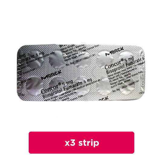 Concor 5 mg 3 Strip (10 Tablet/Strip) - Obat Rutin