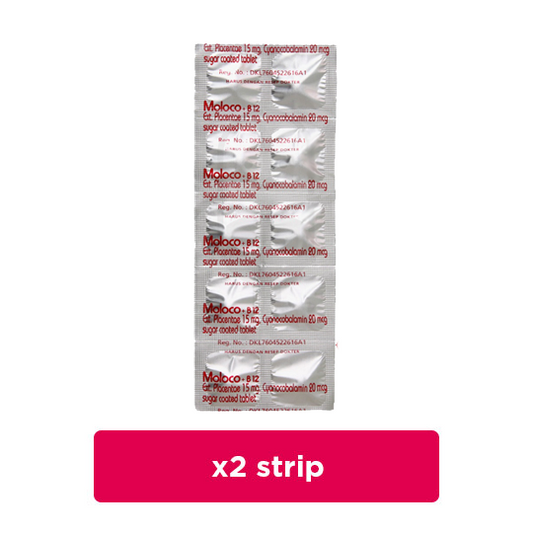 Moloco Plus B12 2 Strip (10 Tablet/Strip) - Hemat Borongan