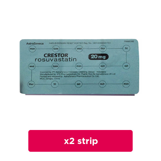 Crestor 20 mg 2 Strip (15 Tablet/Strip) - Obat Rutin