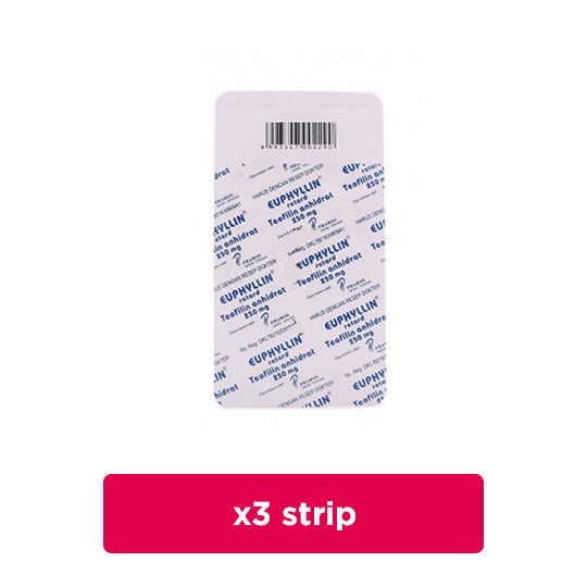 Euphyllin Retard 250 mg 3 Strip (10 Tablet/Strip) - Obat Rutin