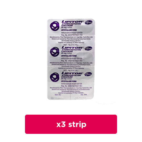 Lipitor 20 mg 3 Strip (10 Tablet/Strip) - Obat Rutin