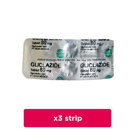 Gliclazide 80 mg 3 Strip (10 Tablet/Strip) - Obat Rutin