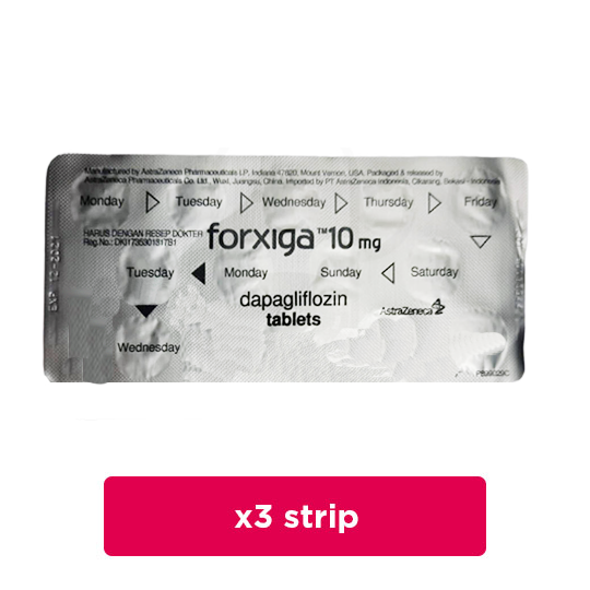 Forxiga 10 mg 3 Strip (10 Tablet/Strip) - Obat Rutin