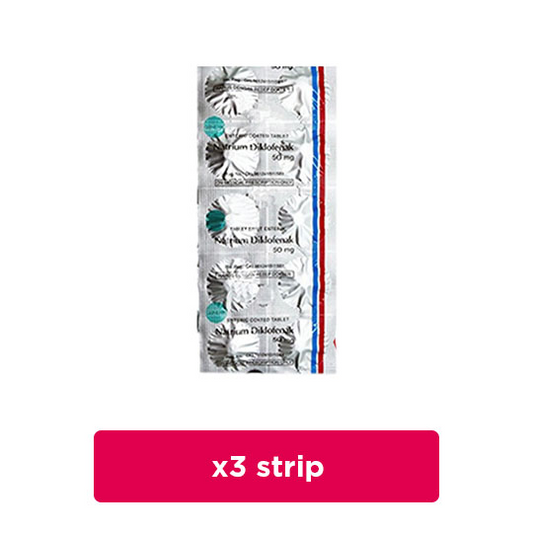 Natrium Diklofenak 50 mg 3 Strip (10 Tablet/Strip) - Hemat Borongan