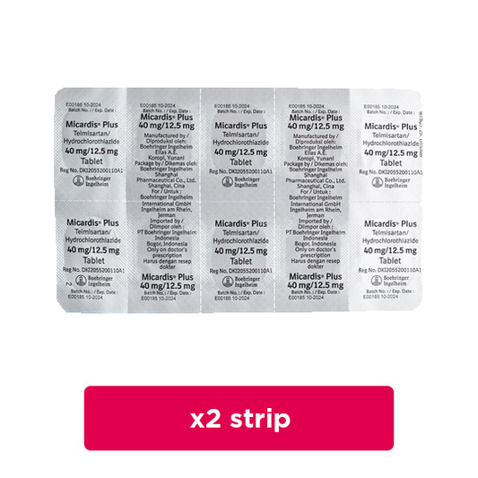 Micardis Plus 40 mg/12.5 mg 2 Strip (10 Tablet/Strip) - Obat Rutin