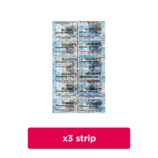 Gluvas 2 mg 3 Strip (10 Tablet/Strip) - Obat Rutin