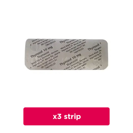 Thyrozol 10 mg 3 Strip (10 Tablet/Strip) - Hemat Borongan