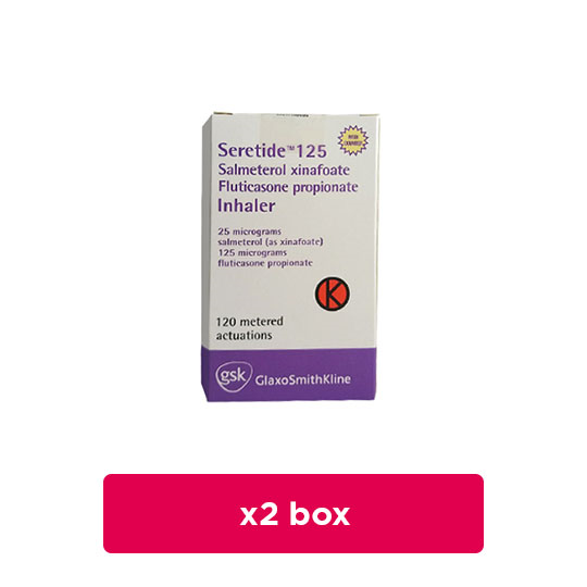 Seretide Inhaler 25/125 mcg 120 Dosis 2 Box (1 Canister/Box) - Obat Rutin