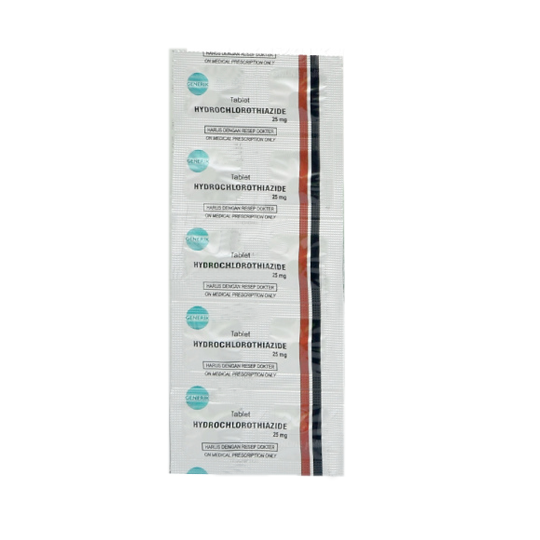 Hydrochlorothiazide (HCT) 25 mg 10 Tablet