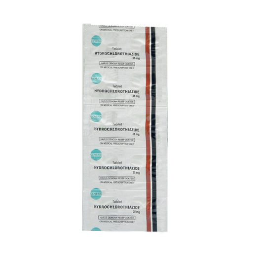 Hydrochlorothiazide (HCT) 25 mg 10 Tablet