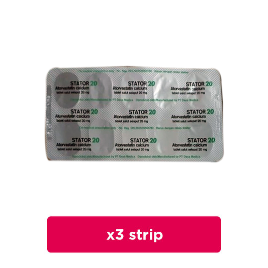 Stator 20 mg 3 Strip (10 Tablet/Strip) - Obat Rutin