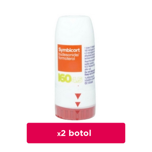 Symbicort 160 mcg/4.5 mcg 60 Dosis 2 Botol - Obat Rutin