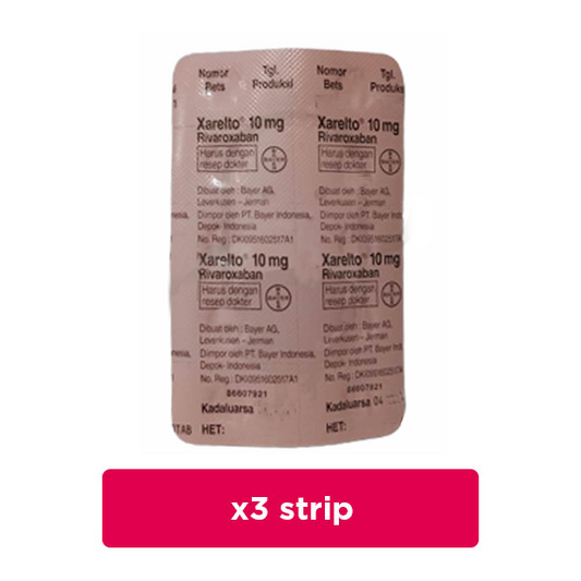 Xarelto 10 mg 3 Strip (10 Tablet/Strip) - Obat Rutin