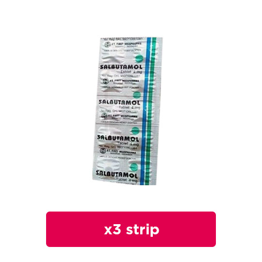 Salbutamol 4 mg 3 Strip (10 Tablet/Strip) - Obat Rutin