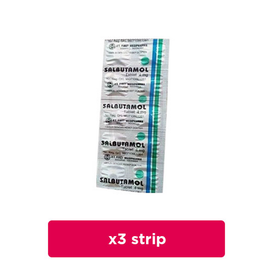 Salbutamol 4 mg 3 Strip (10 Tablet/Strip) - Obat Rutin